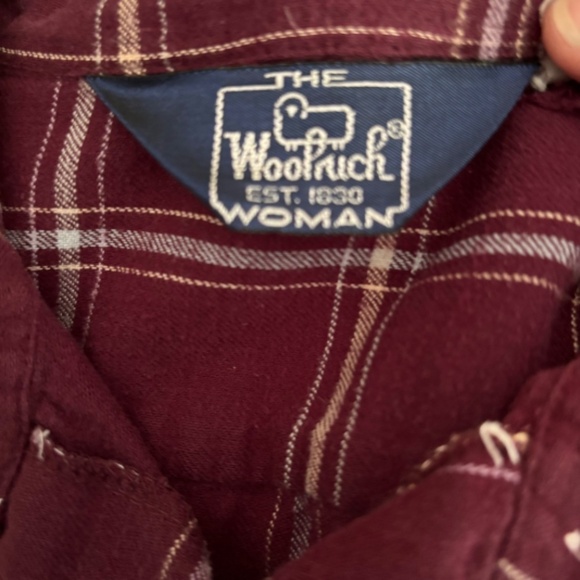 Woolrich vintage Burgundy women's button down plaid shirt size 12 - Picture 12 of 13
